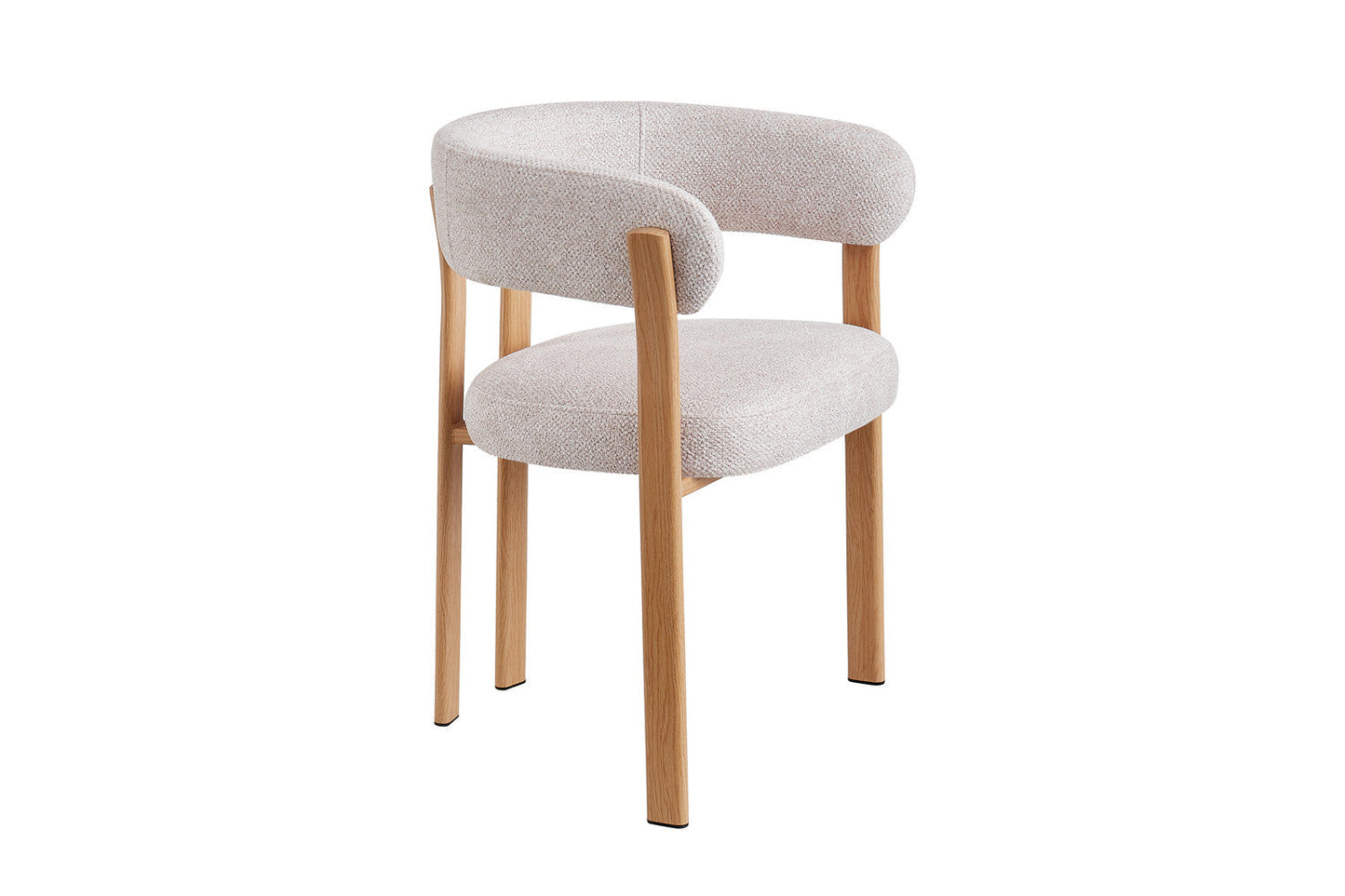 Chaise avec accoudoirs SAFYA Naturel Beige - détail assise tissu Fabb