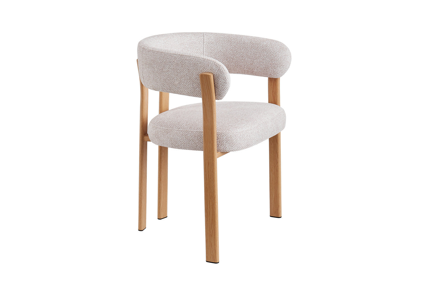 Chaise avec accoudoirs SAFYA Naturel Beige - détail assise tissu Fabb