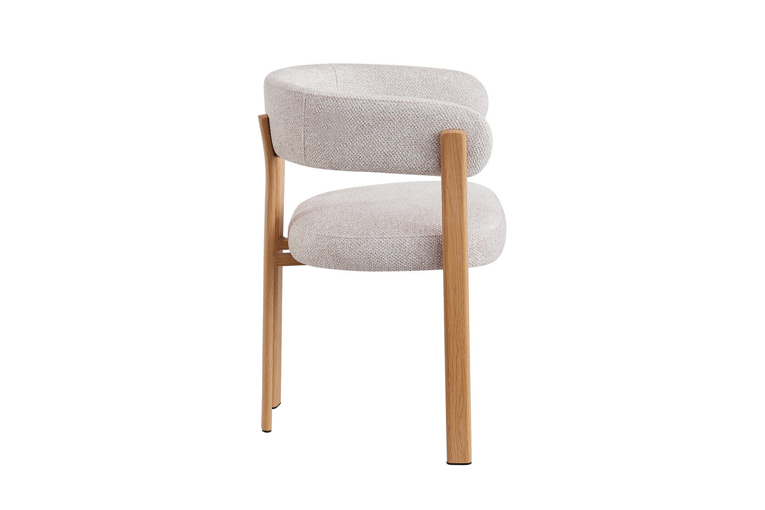 Chaise avec accoudoirs SAFYA Naturel Beige - détail piètement effet bois naturel
