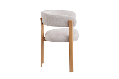 Chaise avec accoudoirs SAFYA Naturel Beige - détail piètement effet bois naturel