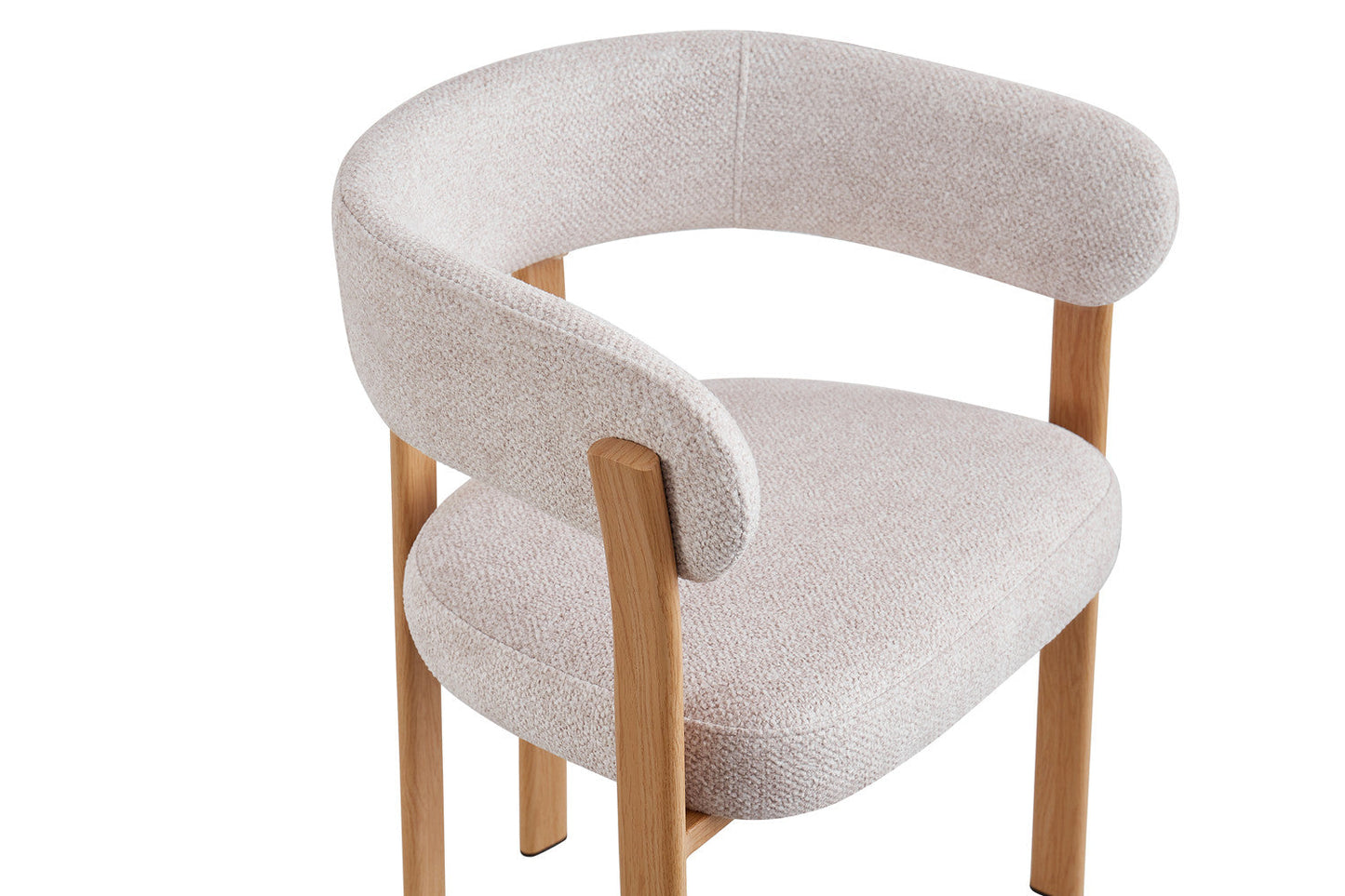 Chaise avec accoudoirs SAFYA Naturel Beige - vue en salle à manger