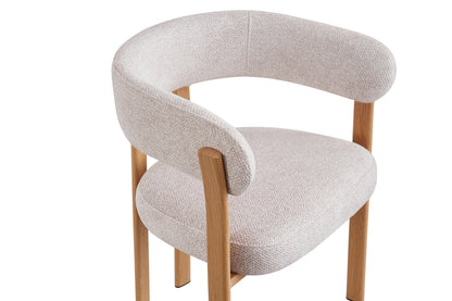 Chaise avec accoudoirs SAFYA Naturel Beige - vue en salle à manger