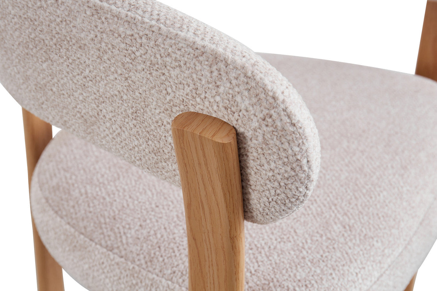 Chaise avec accoudoirs SAFYA Naturel Beige - détail certification OEKO-TEX tissu