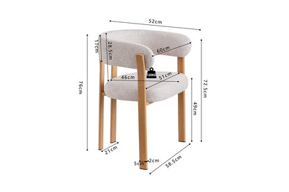 Chaise avec accoudoirs SAFYA Naturel Beige - vue décoration salle à manger moderne