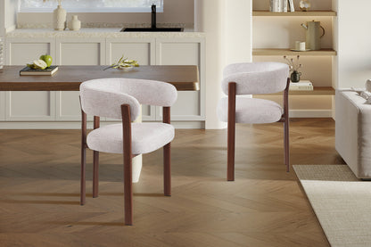 Chaise avec accoudoirs SAFYA Noyer - vue côté