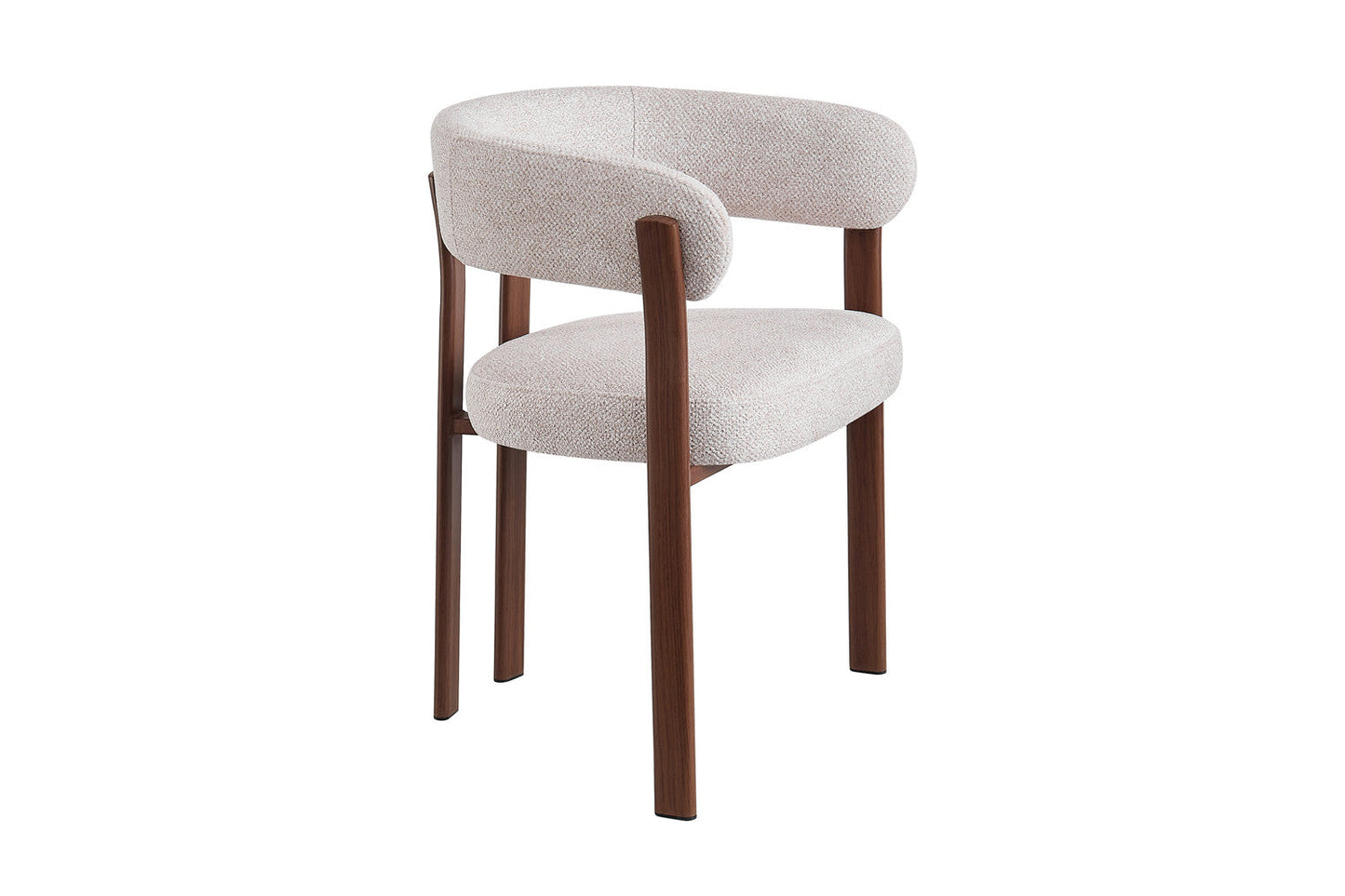 Chaise avec accoudoirs SAFYA Noyer - détail assise tissu Beige