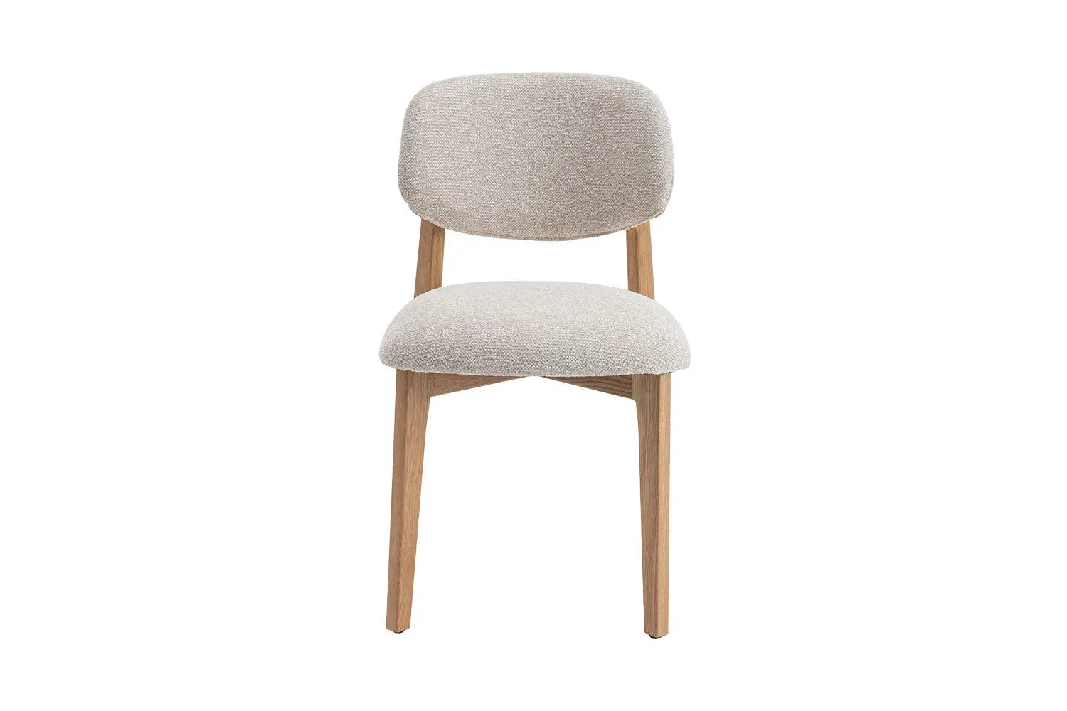 Chaise en Bois de Chêne Claire avec l'assise en tissu couleur Beige KAYA - 48 x 59cm ROUSSEAU