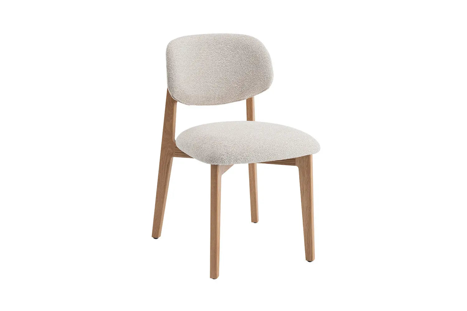 Chaise en Bois de Chêne Claire avec l'assise en tissu couleur Beige KAYA - 48 x 59cm ROUSSEAU
