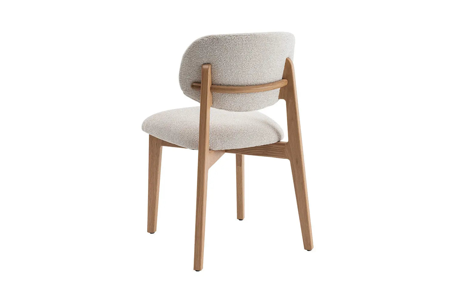 Chaise en Bois de Chêne Claire avec l'assise en tissu couleur Beige KAYA - 48 x 59cm ROUSSEAU