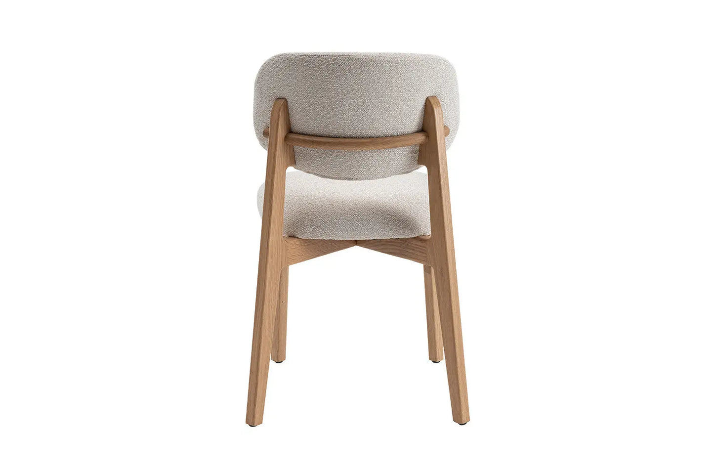 Chaise en Bois de Chêne Claire avec l'assise en tissu couleur Beige KAYA - 48 x 59cm ROUSSEAU