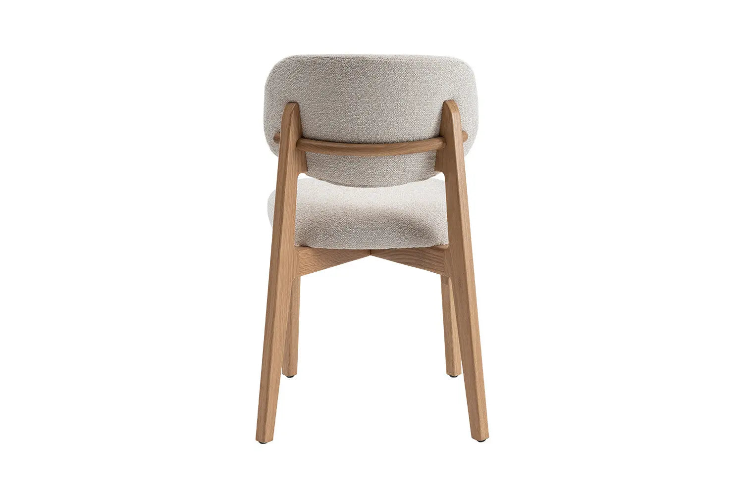Chaise en Bois de Chêne Claire avec l'assise en tissu couleur Beige KAYA - 48 x 59cm ROUSSEAU
