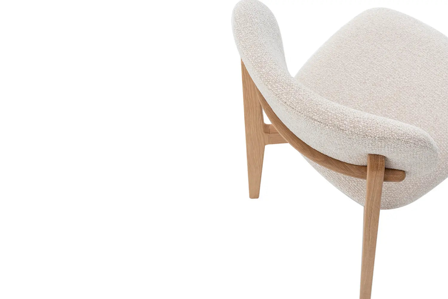 Chaise en Bois de Chêne Claire avec l'assise en tissu couleur Beige KAYA - 48 x 59cm ROUSSEAU
