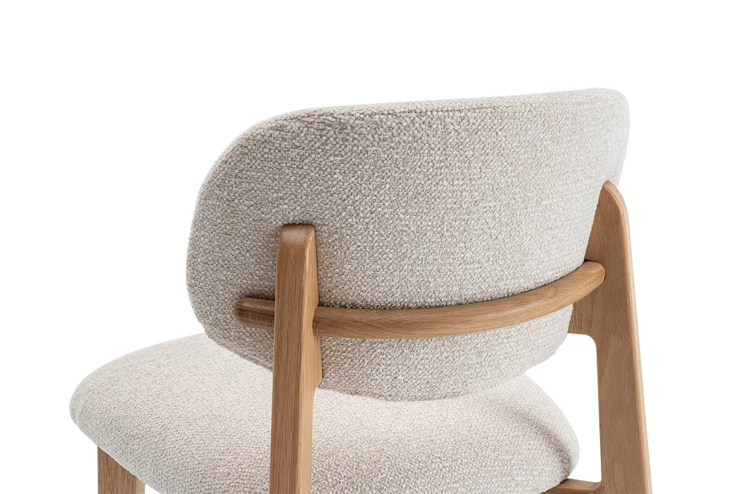 Chaise en Bois de Chêne Claire avec l'assise en tissu couleur Beige KAYA - 48 x 59cm ROUSSEAU