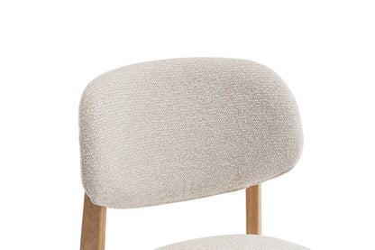 Chaise en Bois de Chêne Claire avec l'assise en tissu couleur Beige KAYA - 48 x 59cm ROUSSEAU