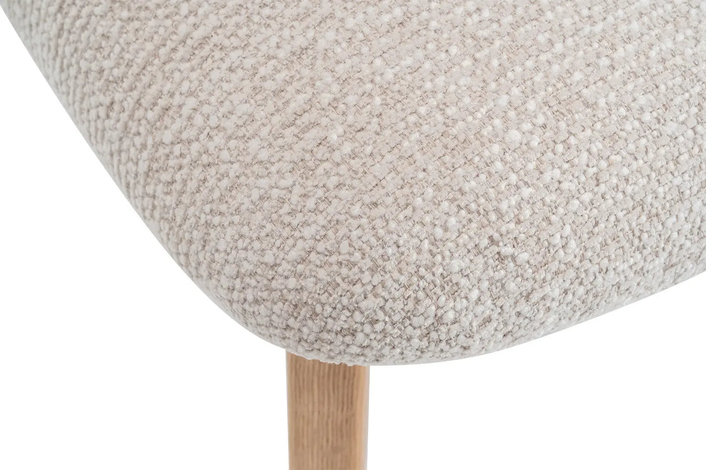 Chaise en Bois de Chêne Claire avec l'assise en tissu couleur Beige KAYA - 48 x 59cm ROUSSEAU