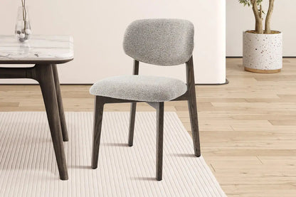 Chaise en Bois de Chêne foncé avec l'assise en tissu couleur Sable KAYA - 48 x 59cm ROUSSEAU