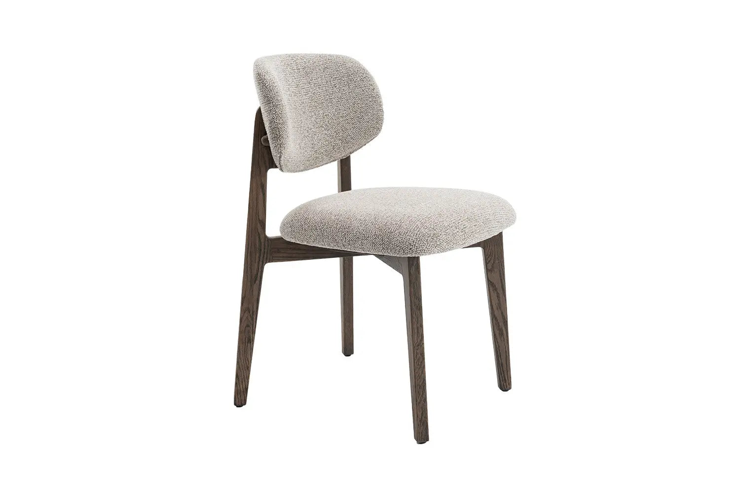 Chaise en Bois de Chêne foncé avec l'assise en tissu couleur Sable KAYA - 48 x 59cm ROUSSEAU