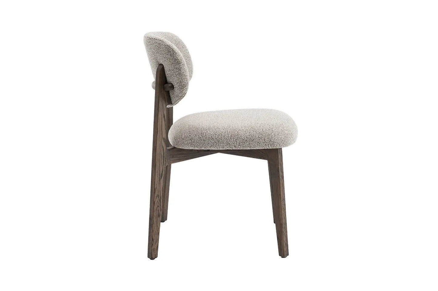 Chaise en Bois de Chêne foncé avec l'assise en tissu couleur Sable KAYA - 48 x 59cm ROUSSEAU