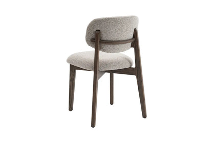 Chaise en Bois de Chêne foncé avec l'assise en tissu couleur Sable KAYA - 48 x 59cm ROUSSEAU