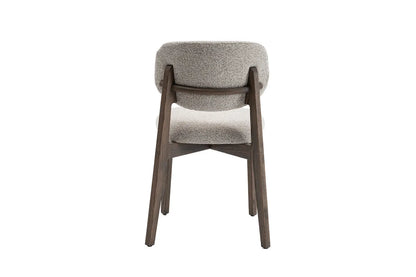 Chaise en Bois de Chêne foncé avec l'assise en tissu couleur Sable KAYA - 48 x 59cm ROUSSEAU