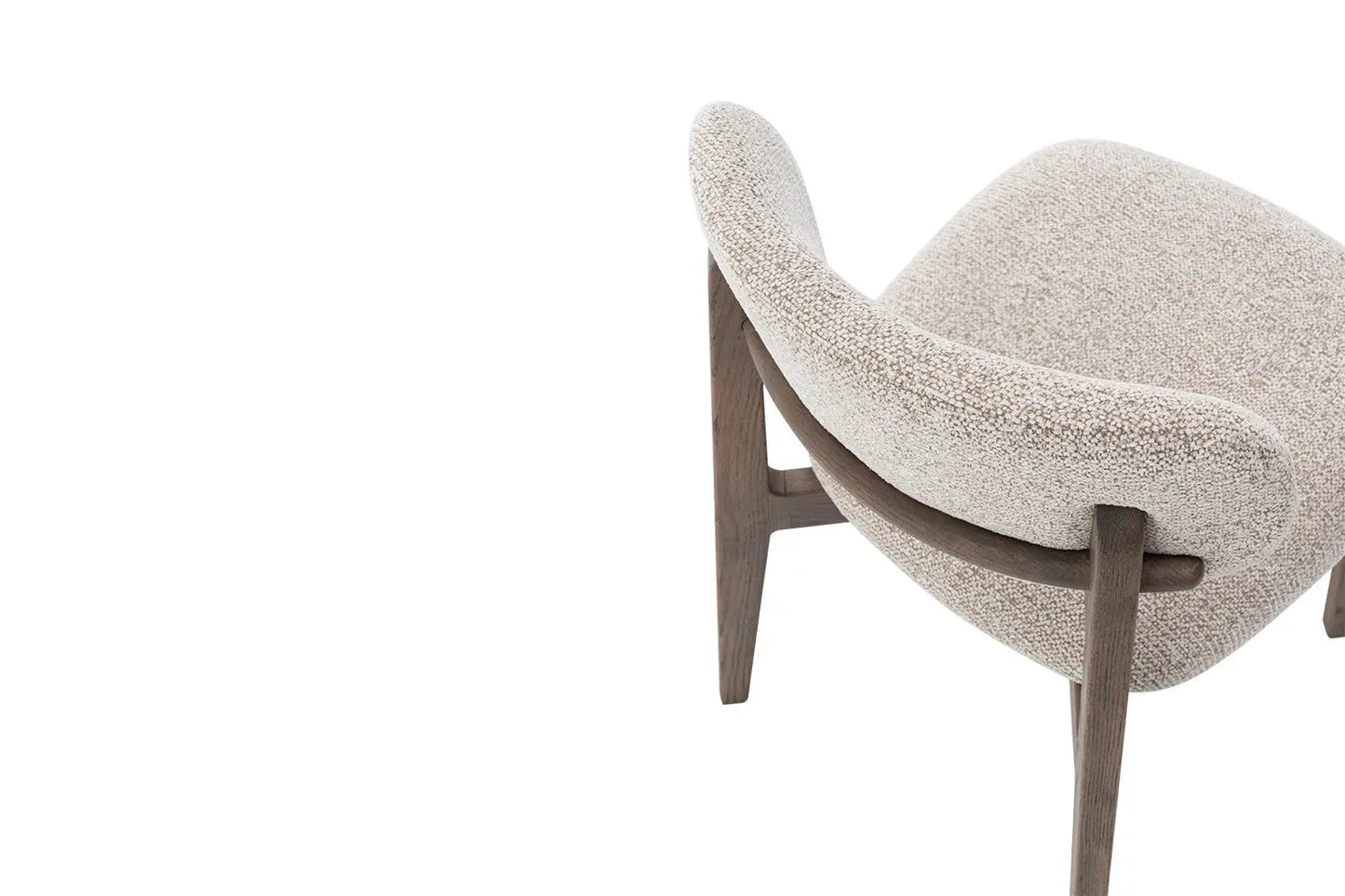 Chaise en Bois de Chêne foncé avec l'assise en tissu couleur Sable KAYA - 48 x 59cm ROUSSEAU
