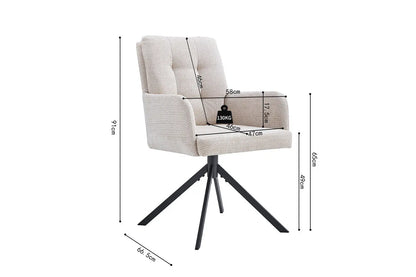 Chaises Pivotantes de Salle à Manger GRANA Beige - 85 x 50 cm ROUSSEAU