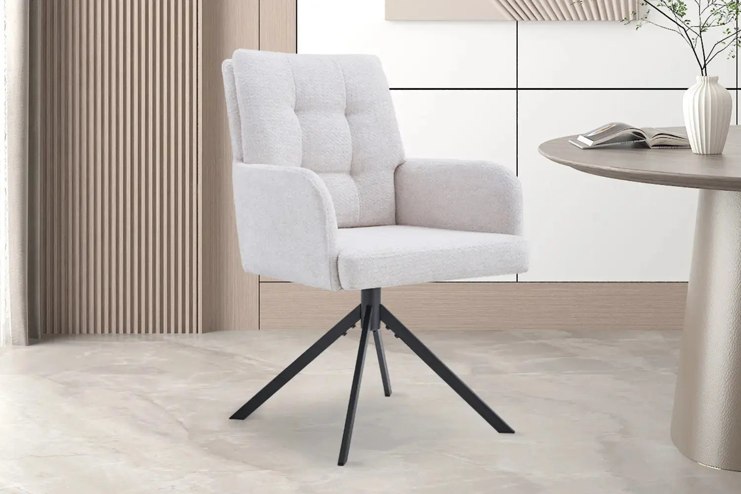 Chaises Pivotantes de Salle à Manger GRANA Ecru - 85 x 50 cm ROUSSEAU