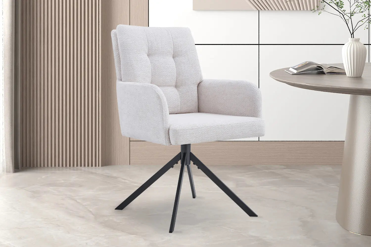 Chaises Pivotantes de Salle à Manger GRANA Ecru - 85 x 50 cm ROUSSEAU