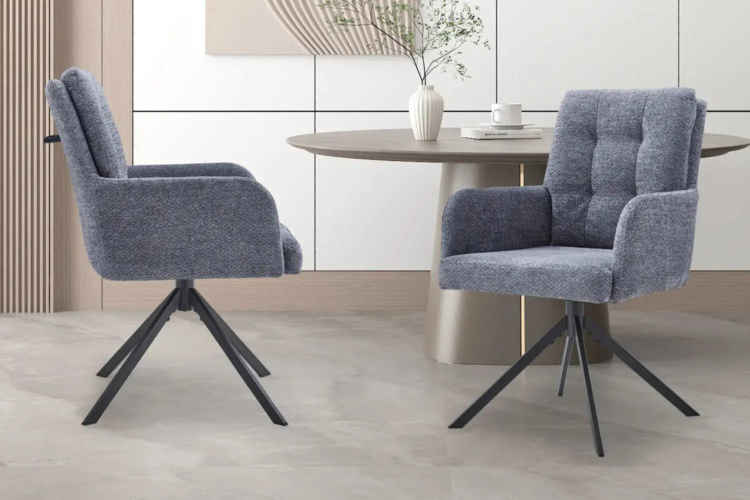 Chaises Pivotantes de Salle à Manger GRANA Gris Foncé - 85 x 50 cm ROUSSEAU