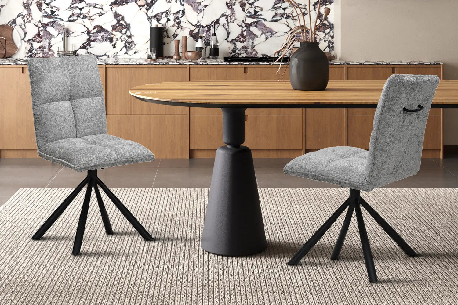 Chaises Pivotantes de Salle à Manger JYA Gris Clair - 91 x 45 cm ROUSSEAU