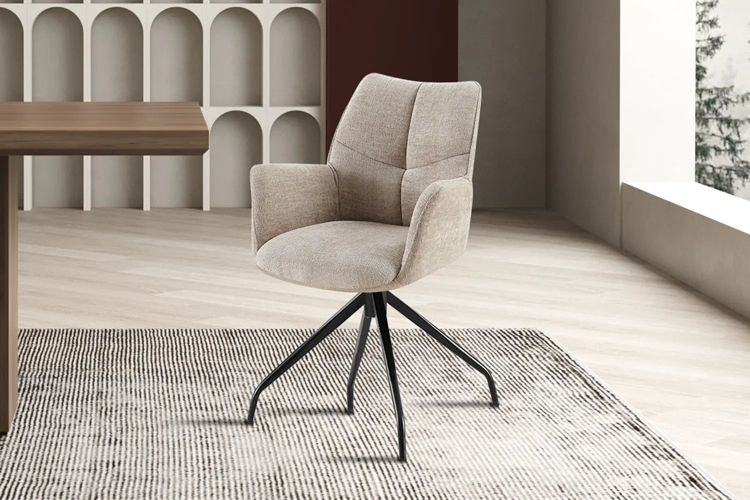 Chaises Pivotantes de Salle à Manger LAMYA Sable - 86 x 52.5 cm ROUSSEAU
