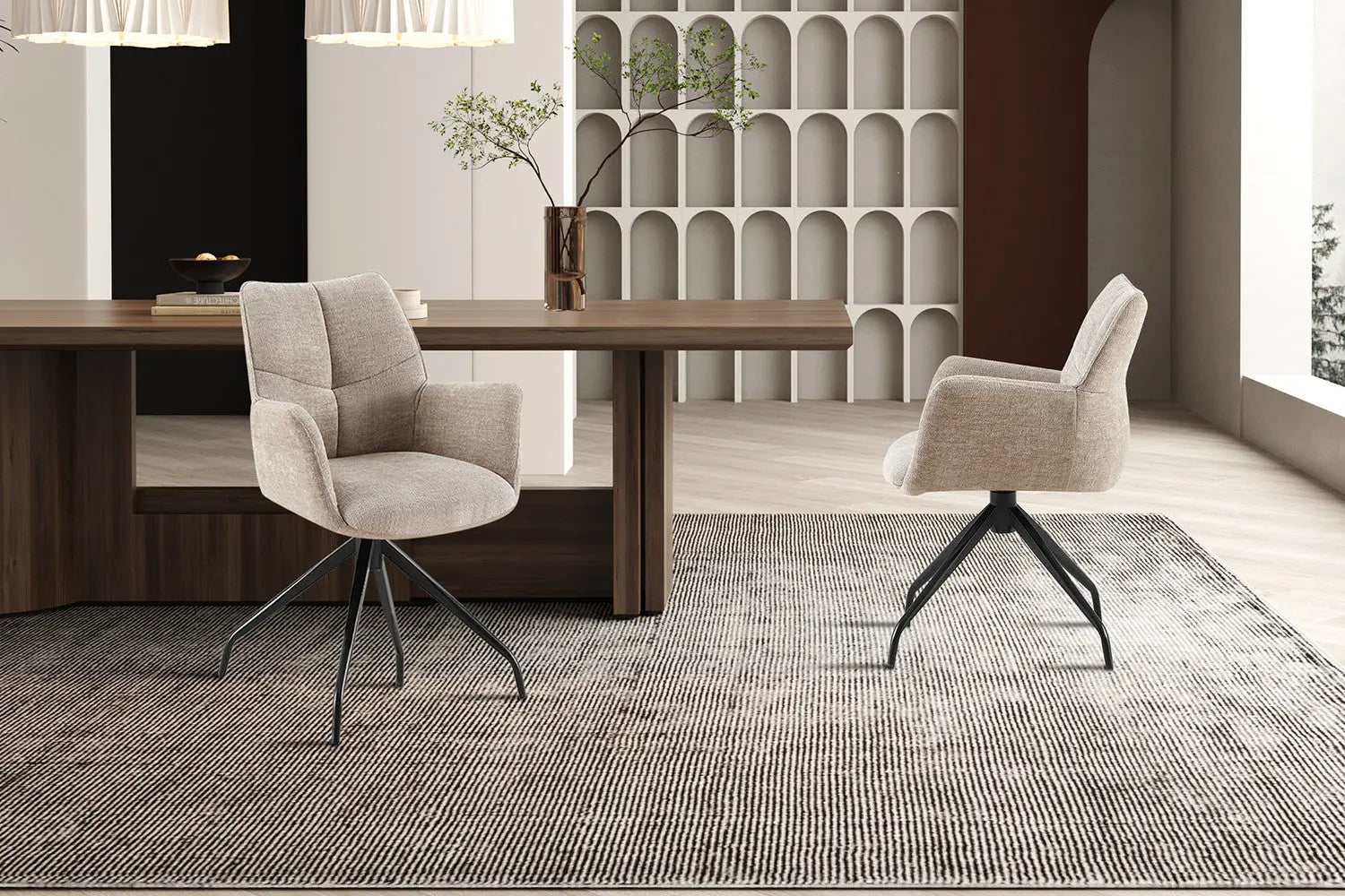 Chaises Pivotantes de Salle à Manger LAMYA Sable - 86 x 52.5 cm ROUSSEAU