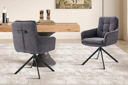 Lot de Chaises de Salle à Manger LINA Gris - 92 x 60 cm ROUSSEAU