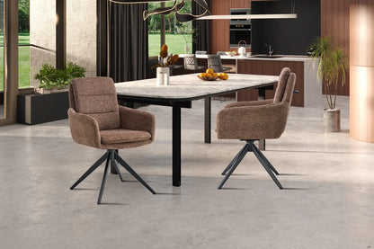 Chaises Pivotantes de Salle à Manger LISAYA Brun - 92.5 x 60.5 cm ROUSSEAU