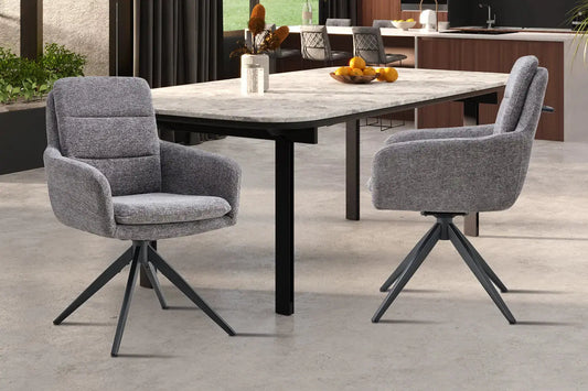 Chaises Pivotantes de Salle à Manger LISAYA Gris Foncé - 92.5 x 60.5 cm ROUSSEAU