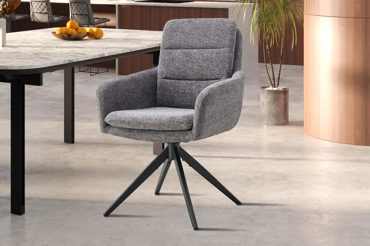Chaises Pivotantes de Salle à Manger LISAYA Gris Foncé - 92.5 x 60.5 cm ROUSSEAU