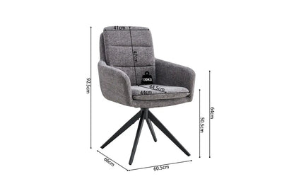 Chaises Pivotantes de Salle à Manger LISAYA Gris Foncé - 92.5 x 60.5 cm ROUSSEAU