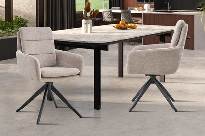 Chaises Pivotantes de Salle à Manger LISAYA Sable - 92.5 x 60.5 cm ROUSSEAU