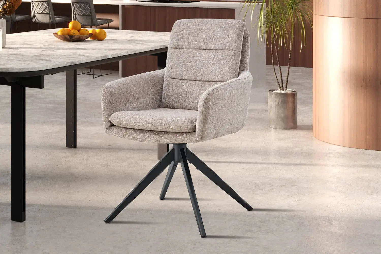 Chaises Pivotantes de Salle à Manger LISAYA Sable - 92.5 x 60.5 cm ROUSSEAU