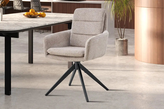 Chaises Pivotantes de Salle à Manger LISAYA Sable - 92.5 x 60.5 cm ROUSSEAU