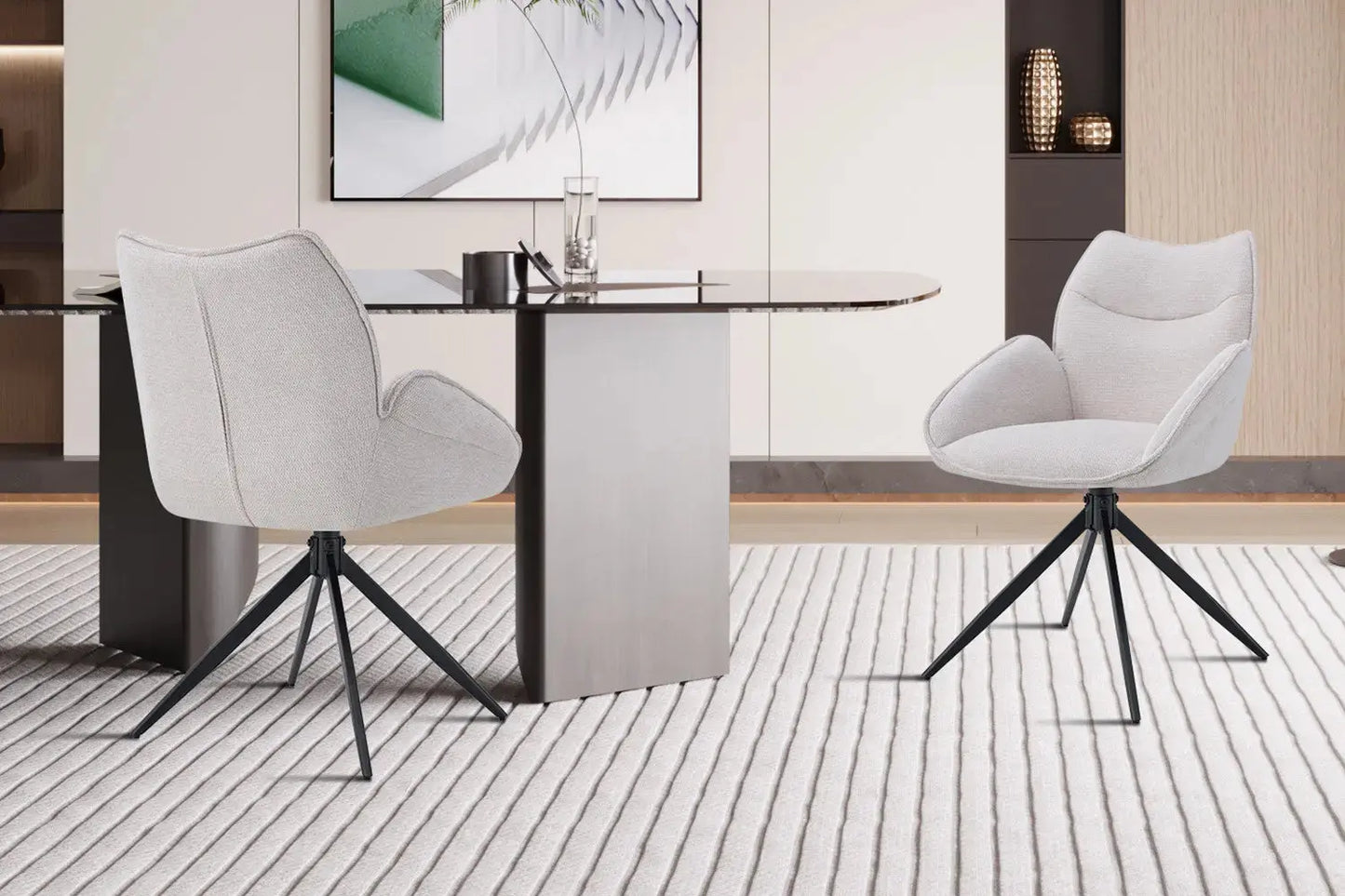 Chaises Pivotantes de Salle à Manger MAHY Sable - 90 x 60 cm ROUSSEAU