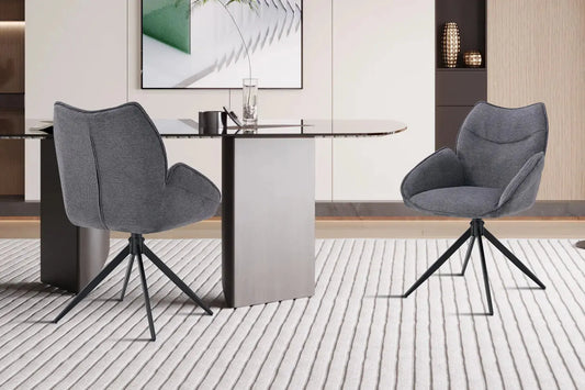 Chaises Pivotantes de Salle à Manger MAHY Gris Foncé - 90 x 60 cm ROUSSEAU