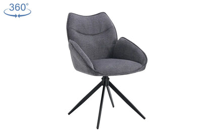 Chaises Pivotantes de Salle à Manger MAHY Gris Foncé - 90 x 60 cm ROUSSEAU