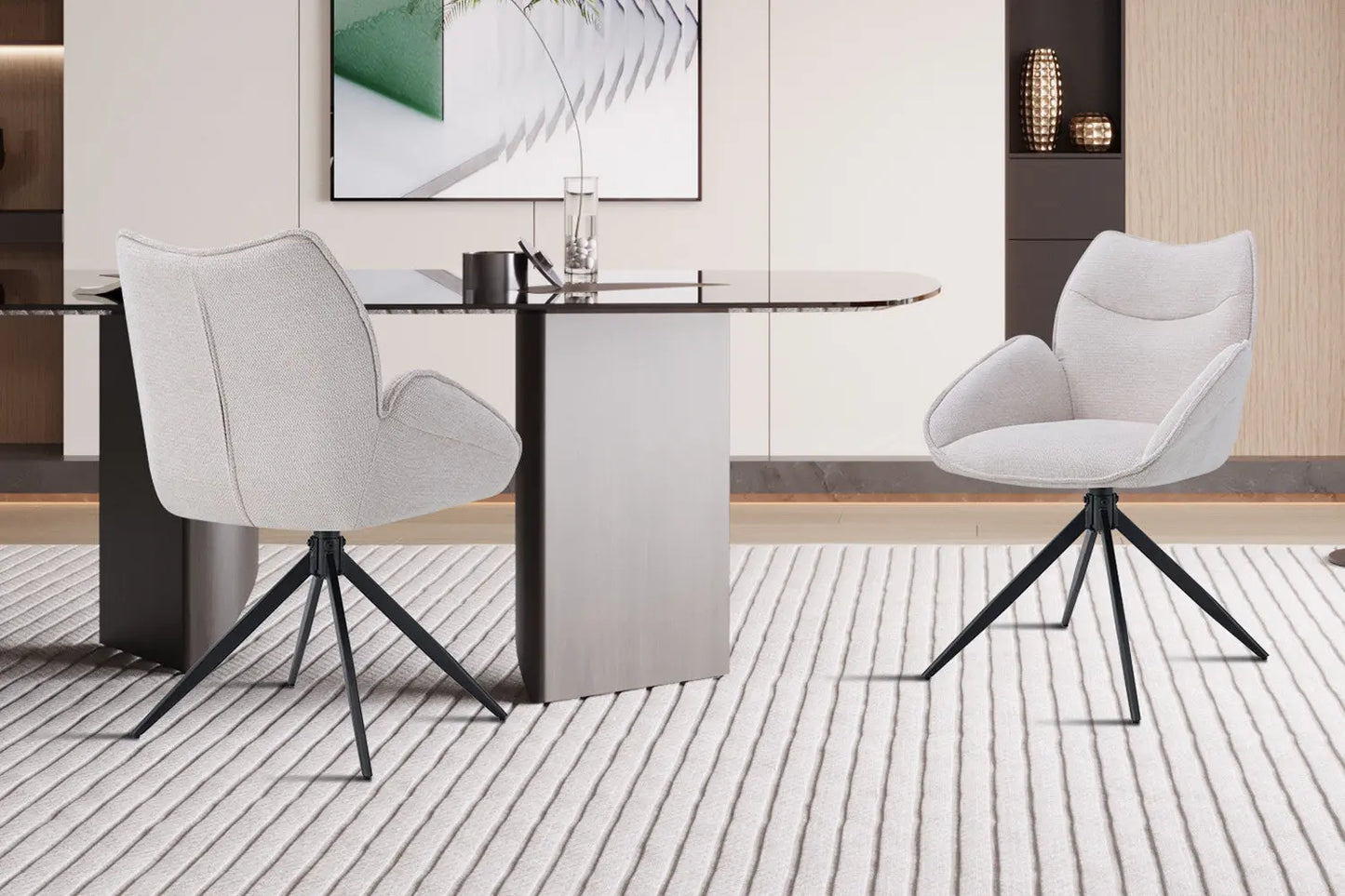 Chaises Pivotantes de Salle à Manger MAHY Sable - 90 x 60 cm ROUSSEAU