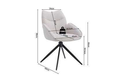 Chaises Pivotantes de Salle à Manger MAHY Sable - 90 x 60 cm ROUSSEAU