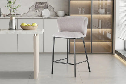 Lot de Chaises de Bar ARTHURO en Tissu Beige - 53 x 50.5 cm ROUSSEAU