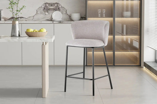 Lot de Chaises de Bar ARTHURO en Tissu Beige - 53 x 50.5 cm ROUSSEAU