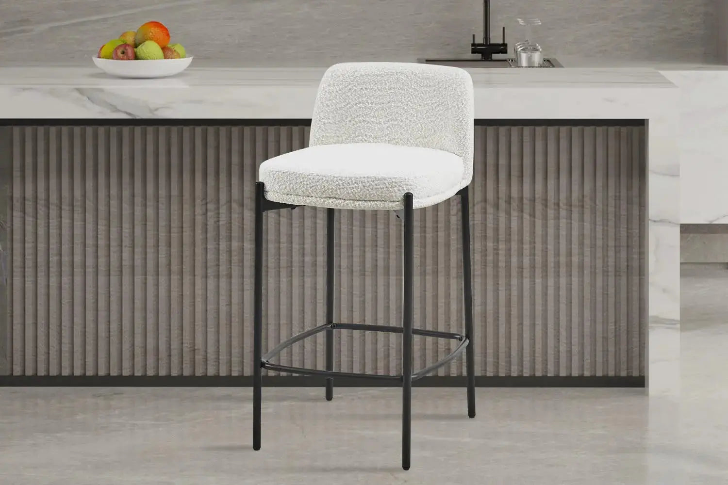 Lot de Chaises de Bar ELLYA Blanc - 37.5 x 46 cm ROUSSEAU