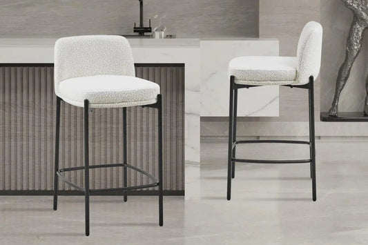 Lot de Chaises de Bar ELLYA Blanc - 37.5 x 46 cm ROUSSEAU