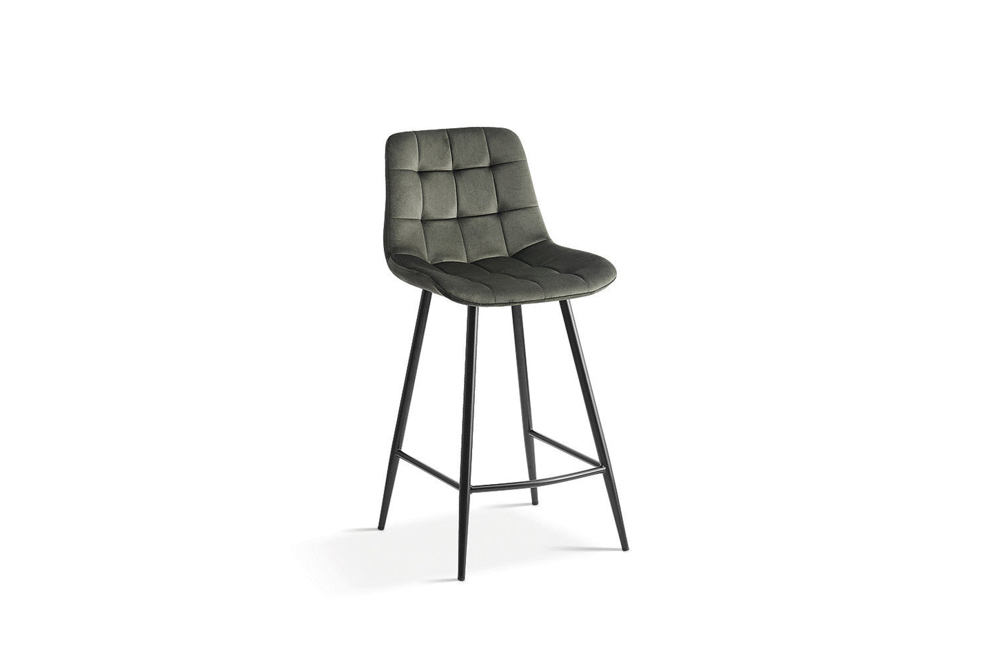 Chaises de Bar JULIA en Tissu Velours Vert - 46 x 36 cm ROUSSEAU